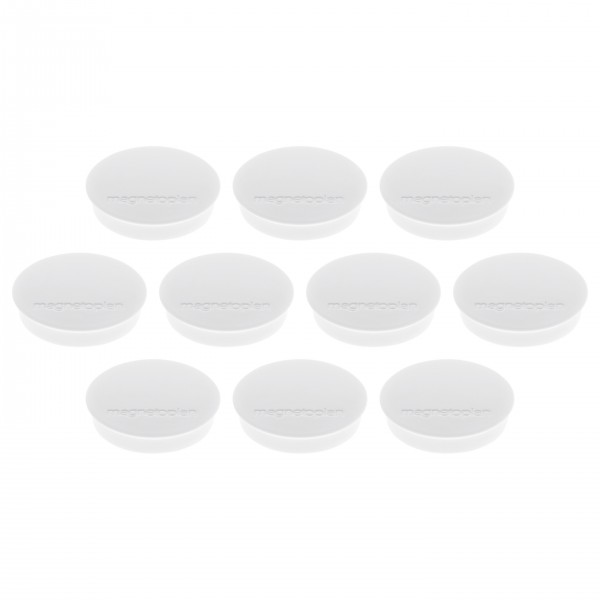 Mgnethalter von magnetoplan für Whiteboards - 10er Set, Farbe weiß
