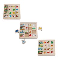 Sortier-Puzzles von beleduc für die Kleinsten - 3 Puzzle aus Holz mit den Motiven Jahreszeiten, Unser Zuhause und Lebensräume