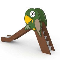 Freistehende Rutsche von Ledon für Kinder ab 2 Jahre mit Motiv Papagei in grün