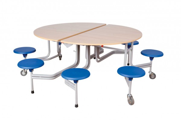 Spaceflex® 2.0 - runde Tischplatte - Tisch ausgeklappt