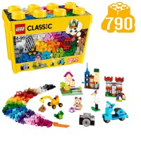 LEGO® Classic 10698 Große Bausteine Box mit 790 Teilen - Box mit LEGO Bausteinen und Modellen davor