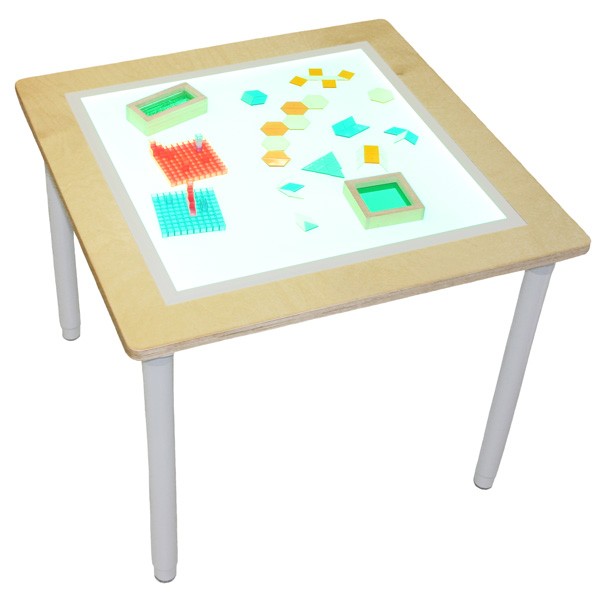 LED Leuchttisch farbig - vielseitig einsetzbarer Spieltisch mit höhenverstellbaren Tischbeinen.