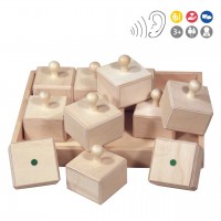 Klang-Memory Rasselbande von beleduc für Kinder ab 3 Jahre - Aufbewahrungsbox mit 12 kleinen Klangboxen