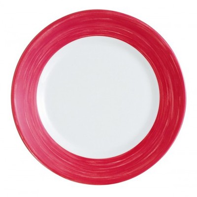 Flacher Teller in Rot Durchm. 23,5 cm aus Geschirrserie Brush von Arcoroc