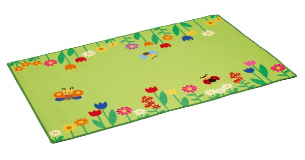 Rechteck-Spielteppich mit Motiv Blumenwiese