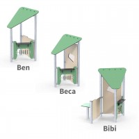 LEDON Basic dreieckige Spielhäuser - Übersicht der lieferbaren Spielhaäuser Ben, Beca und Bibi