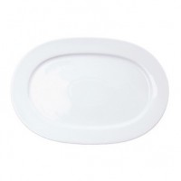 Porzellan-Geschirr Serie Heike - Ovale Platte, Länge 33 cm in weiß