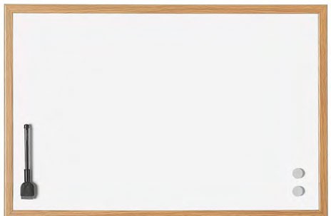 Whiteboard bzw. Schreibtafel mit MDF-Rahmen von magnetoplan - Größe 600 x 400 mm