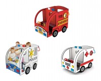 Mini-Spielhaus Auto-Motive von Ledon® - lieferbar als Feuerwehr, Polizei oder Rettungswagen