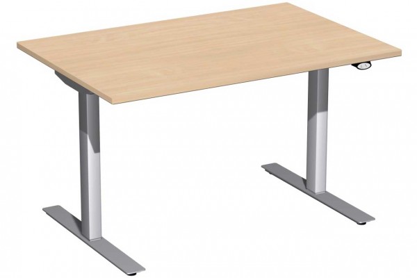 Schreibtisch Elektro Flex - Tischplatte Rechteckig, 1200 x 800 mm, Dekor Buche