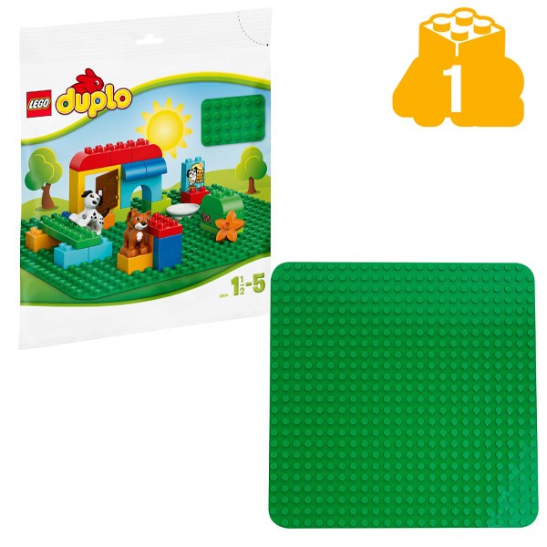 LEGO® DUPLO® 2304 Große Bauplatte in grün - Verpackung mit Grundplatte davor