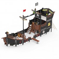 Piratenschiff XXL Olympia ohne Rutsche Ansicht Backbord (linke Seite)