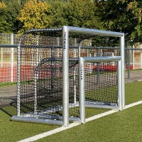 Fußballminitor mit Rundrohrrahmen aus Aluminium - Lieferung mit schwarzen Netz - Rahmengröße 1,80 x 1,20 m + 1,20 x 0,80 m