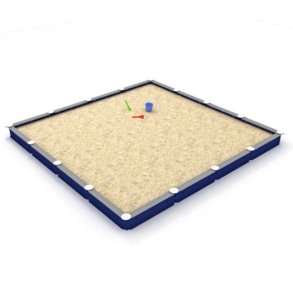 Viereckiger Sandkasten von Ledon® - mit 16 Seitenmodulen à 125 cm Länge - blau
