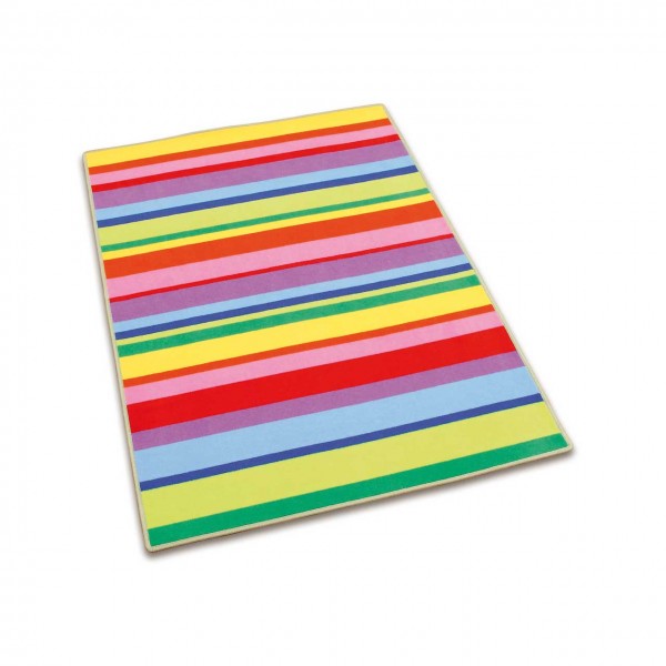Teppich Colorino von Erzi - 150 cm lang, 100 cm breit mit bunten Streifen
