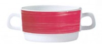 Suppenschale Geschirrserie Brush aus Hartglas in Rot
