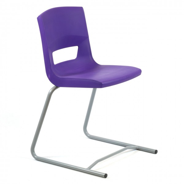 Stuhl Postura+ Freischwinger mit Sitzschale in Pflaume