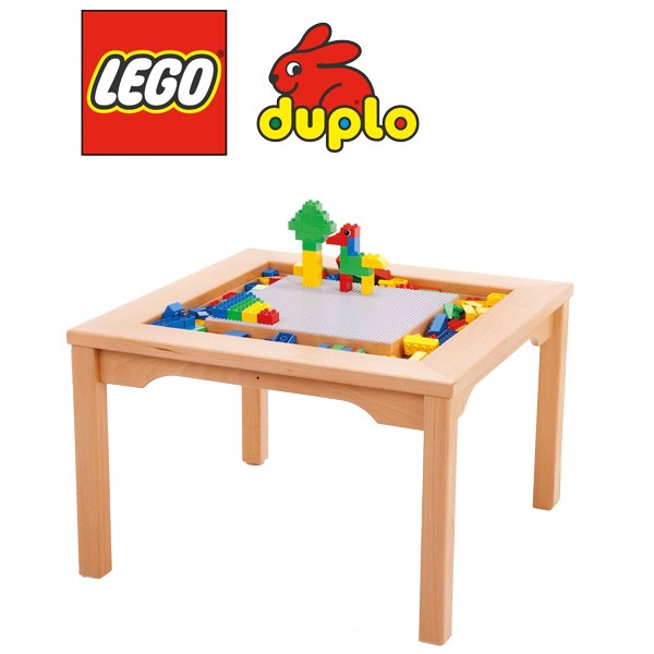 Spieltisch für LEGO® Duplo® mit großer LEGO-DUPLO-Bauplatte und LEGO DUPLO Bausteinen