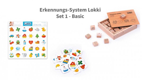 Erkennungs-System Lokki Set 1: Basic - 3 x 30 Motive als Aufkleber, Plastikschild und Stempel