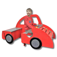 Rotes Auto als Spielmöbel für Kinder - ideal für Warteräume und Gruppenräume