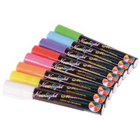 Flüssigkreide Stifte im 8er-Set - weiß, gelb, orange,rosa, rot, lila, blau und grün