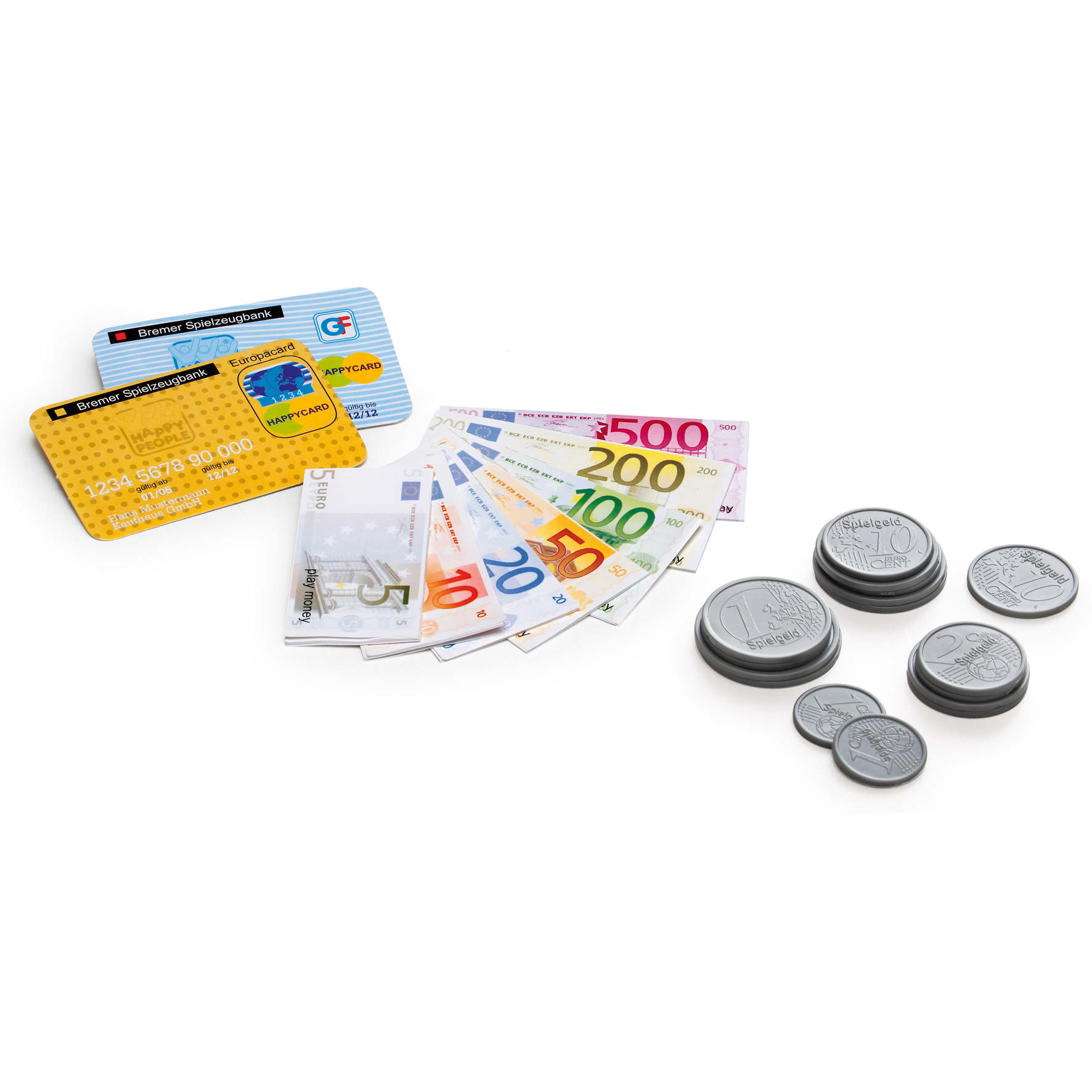 Spielgeld Kunstoff Münzen Papier Scheine 90 teilig Währung € Euro Kaufladen Kind 