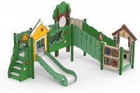 MiniPlay Spielanlage Filippa - Eck-Spielplatzgerät mit Rutsche, Kaufladen und Wandspielen