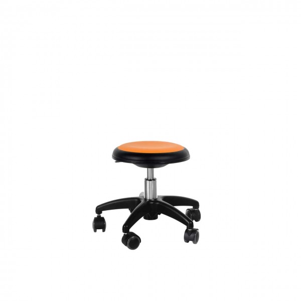 Genito Hocker Sitzhöhe 30-38 cm - Erzieherstuhl mit Kunstledersitz in orange