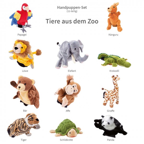 Handpuppen-Set Tiere aus dem Zoo von beleduc für Kinder ab 3 Jahre