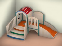 Spielburg Lichtbogen mit Treppenaufgang und seitlichen Wellenaufgang