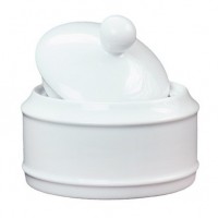 Porzellan-Geschirr Serie Heike - Zuckerdose mit Deckel in weiß